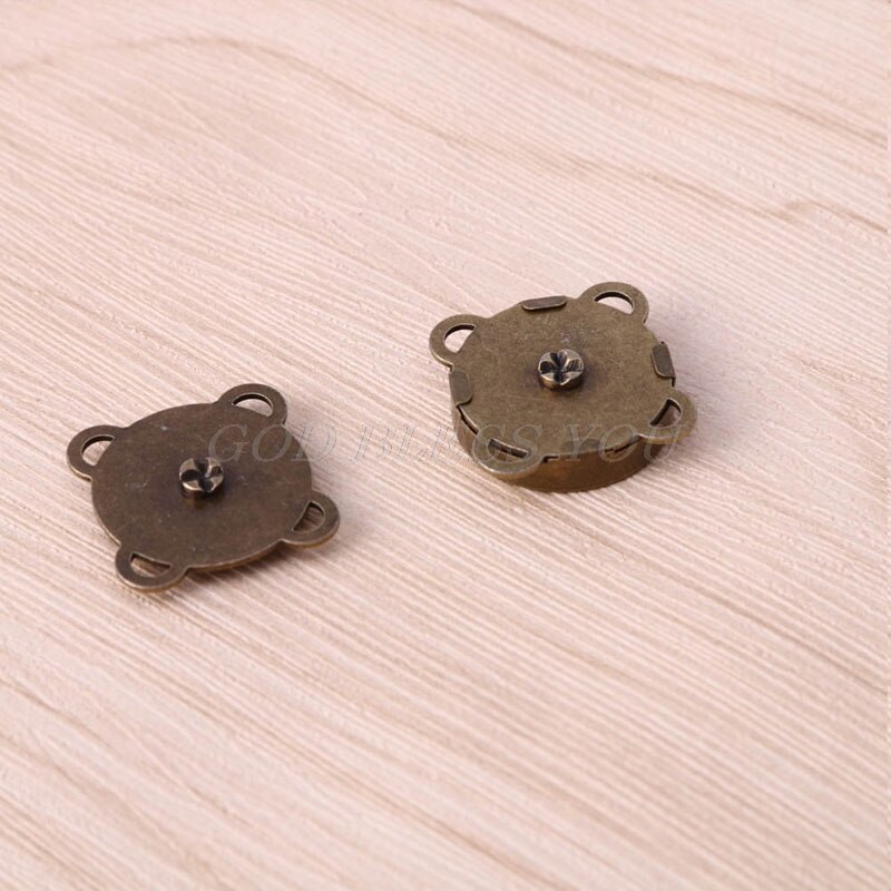 10PCS14/ 18mm DIY Magnetic Snaps Purse Clasp Closures Metal Button Bag Craft