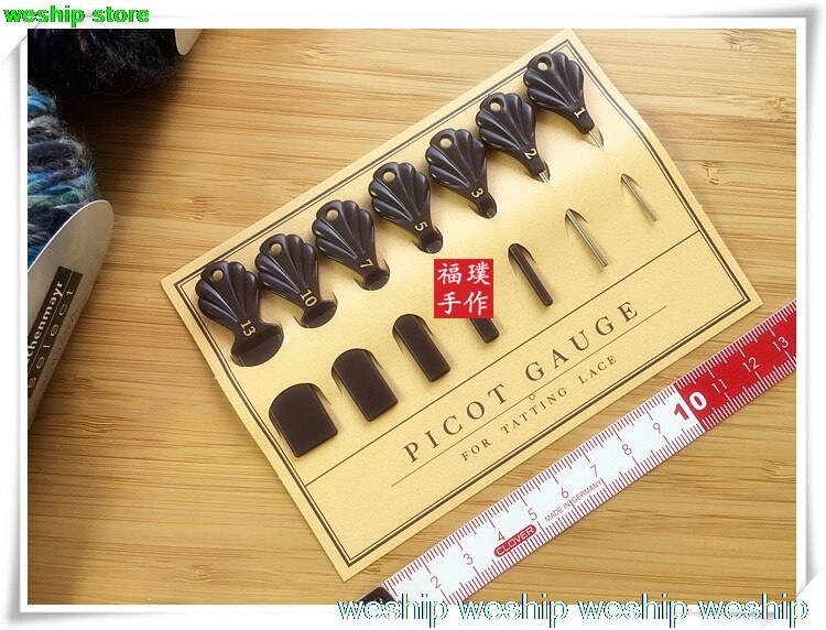 Japan Clover's product PICOT GAUGE for tatting lace 1 set =7 pcs