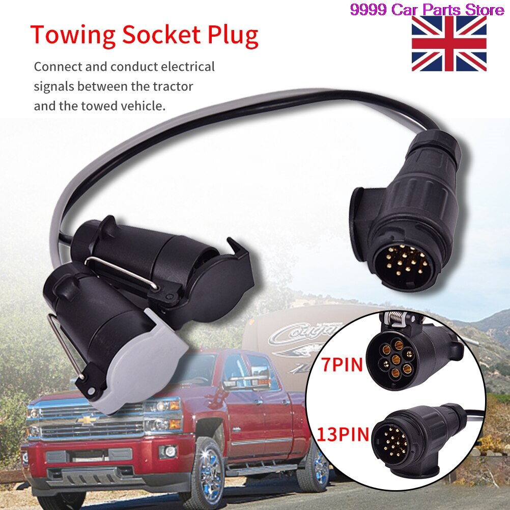 Extension Towing Socket Plug Trailer 13-Pin Naar 7-Pin Adapter Tow Bars