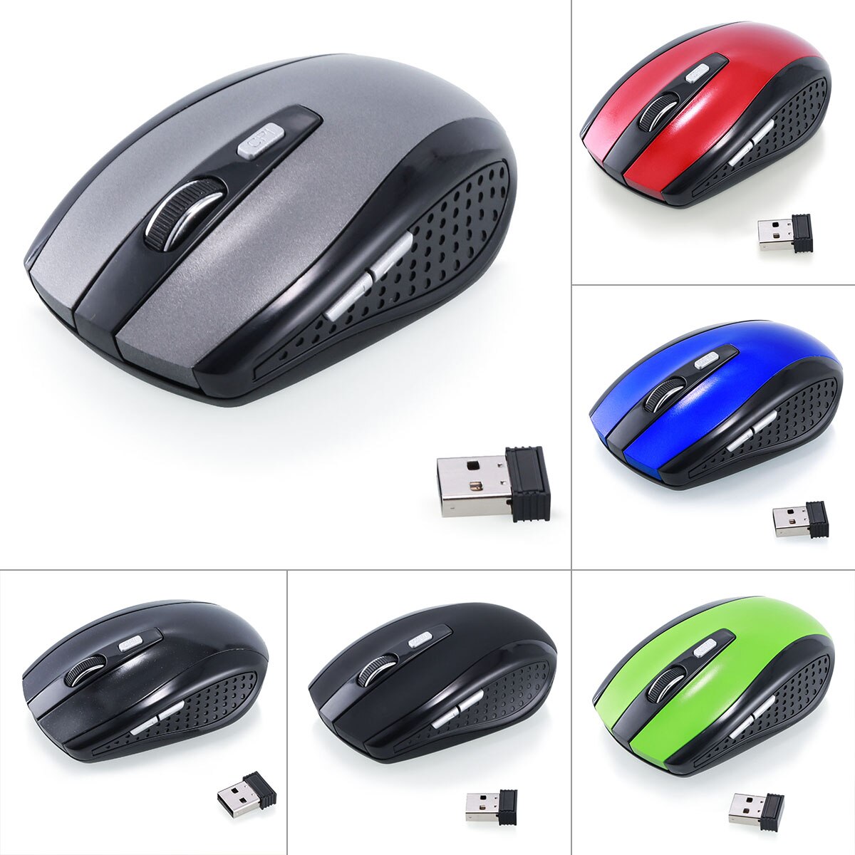 SOONHUA Wireless Mouse 2.4GHz Mouses Memory Cordless Scroll Mice 16 Channels For USB​ PC Laptop Computer