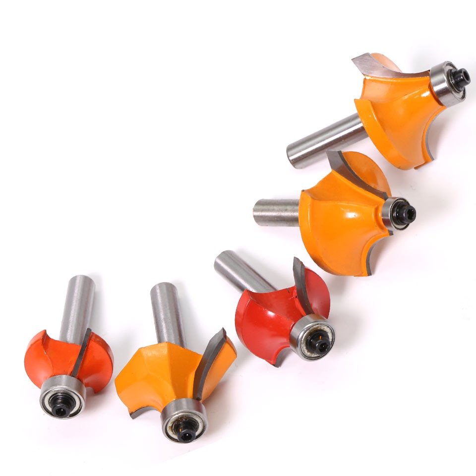 1pc 8mm Shank Round-Over Router Bits for wood Woodworking Tool 2 flute endmill with bearing milling cutter Corner Round Over Bit