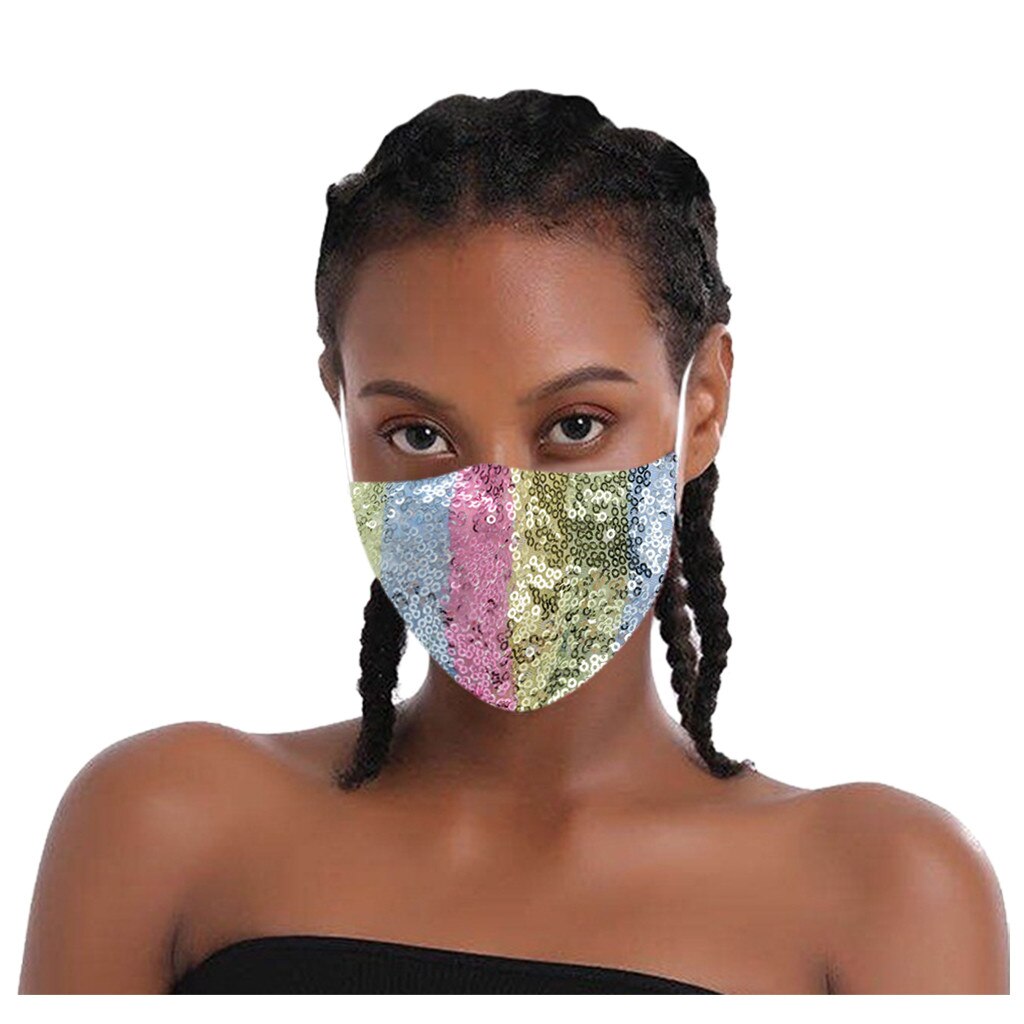 Elastische Leuchtenden Pailletten Masken für Gesicht Frauen Sonnencreme Atmungs Kristall Maskerade Schmuck Maske für Nachtclub tanzen Party 21: M