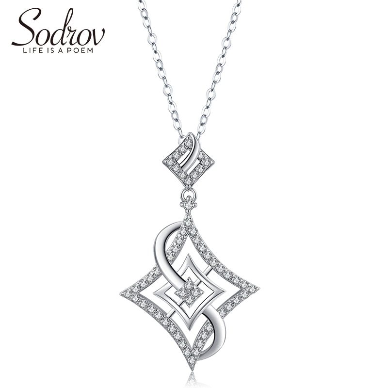 Sodrov 925 Sterling Silber Klassische Kette Halskette modisch Elegante Edlen Schmuck für Frauen