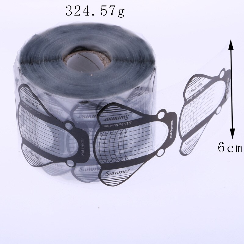 Angnya 100Pcs Professionele Plane Nail Vorm Sticker Uv Gel Nail Art Tip Uitbreiding Gids Tools Voor Salon Nagels Transparant zwart