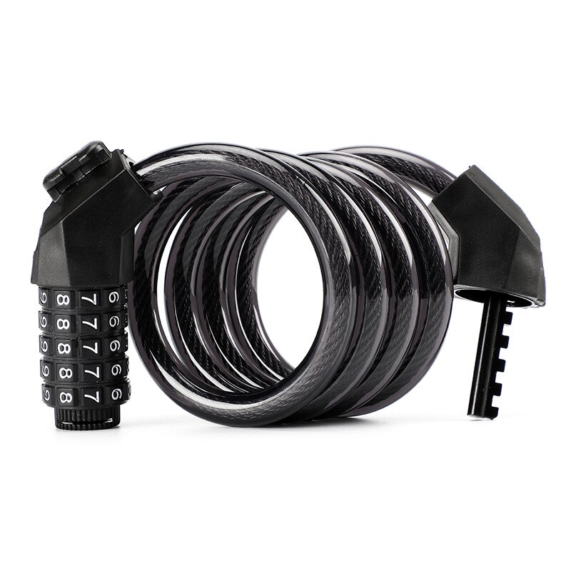 Xiaomi-accesorios para bicicleta eléctrica Qicycle EF1, candado de combinación de 5 dígitos, para bicicleta de montaña y carretera, con soporte: black