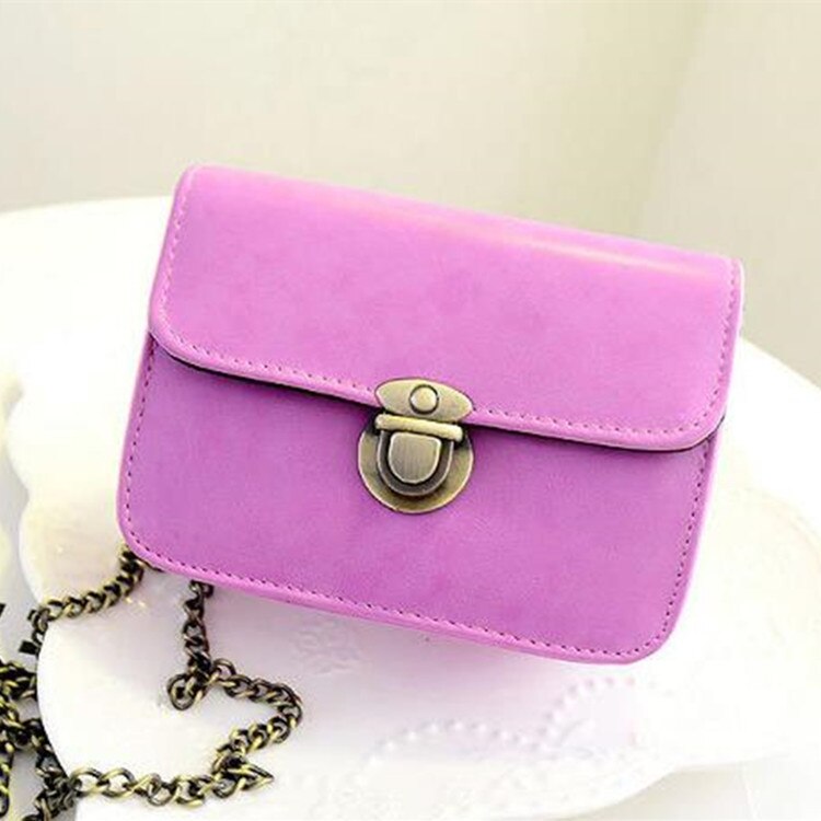 030918 billiga väska kvinnor handväska kvinnlig mini väska med lock: Skrikrosa