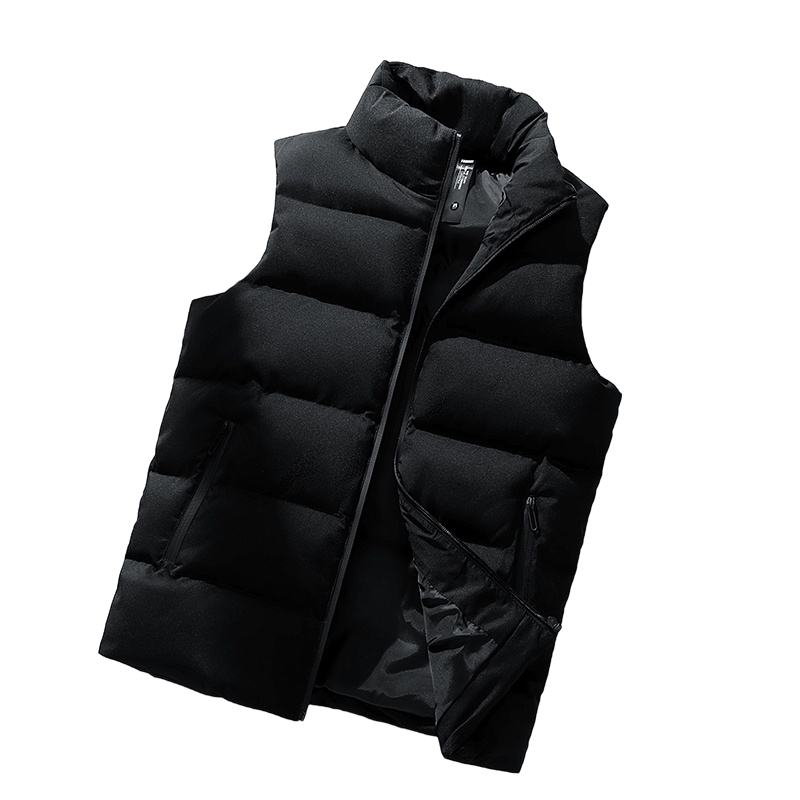Gilet Invernale da Uomo - Giacca Senza Maniche Trapuntata - Gilet casuale Antivento - Collo alla Coreana con cerniera lampo