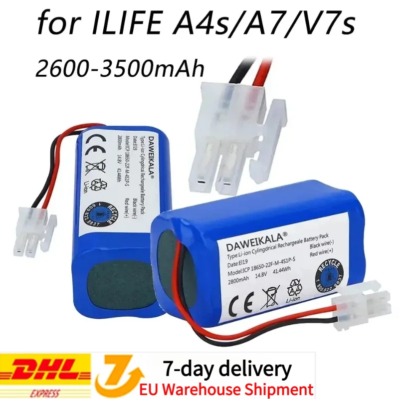 Neue 14,8 V 3500mAh 14,4 V 3200mAh Lithium batterie für ilife a4 a4s v7 a6 v7s plus Roboters taub sauger ilife 4 s1p reale Kapazität