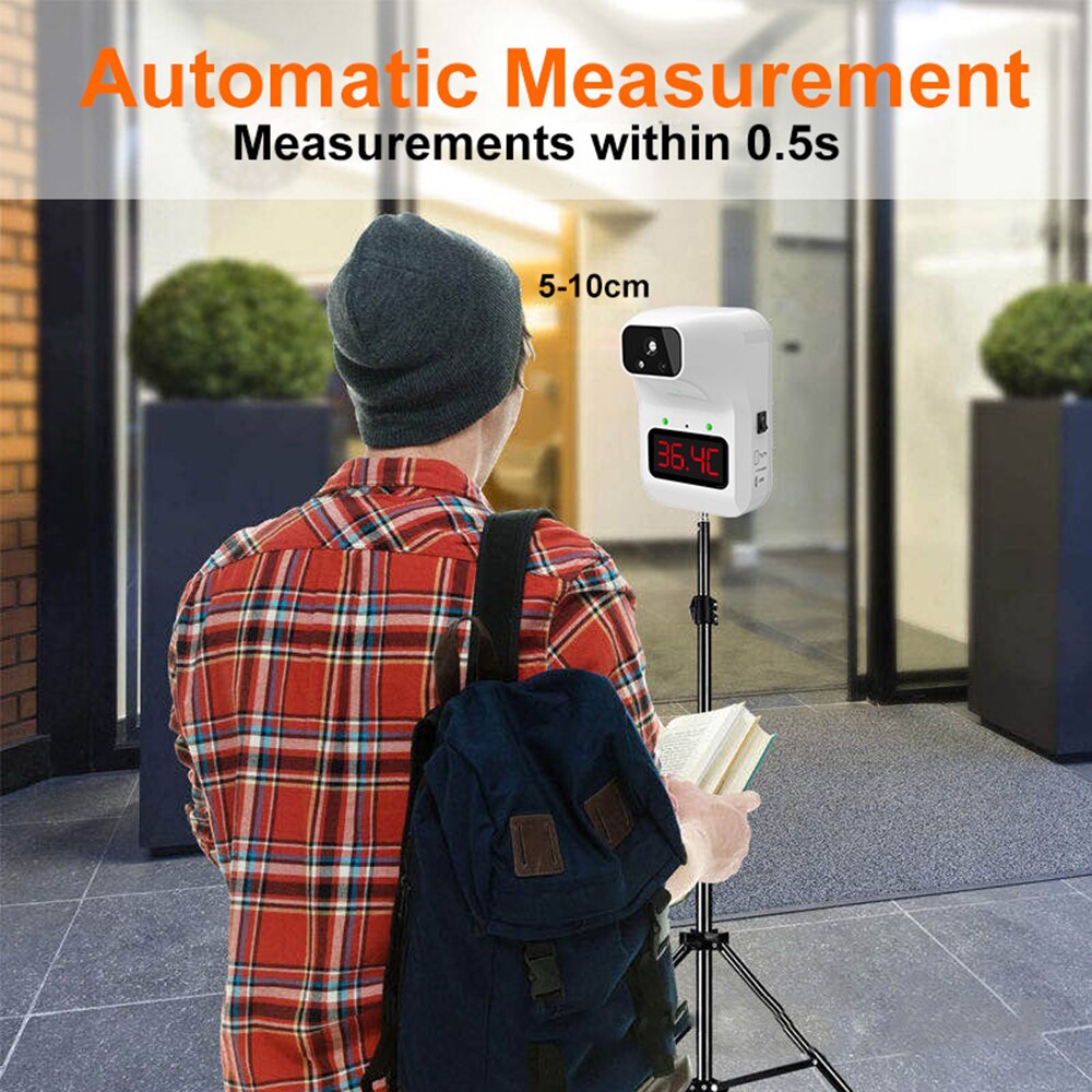Wall-mounted Infrared Thermometer Non-contact Thermometers with Fever Alarm LED Digital Temperature Measurement for Surface Obje