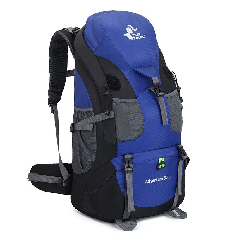 Sac à dos étanche 50L pour le camping et la randonnée pour homme, voyage en plein air, trekking, cyclisme, alpinisme pour femme: Blue