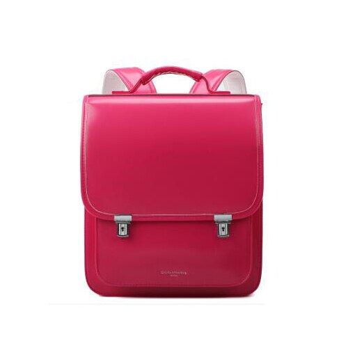 Mochila ortopédica japonesa para crianças, bolsa para escola e livros, fecho de metal, cor sólida, para estudantes e crianças: rose
