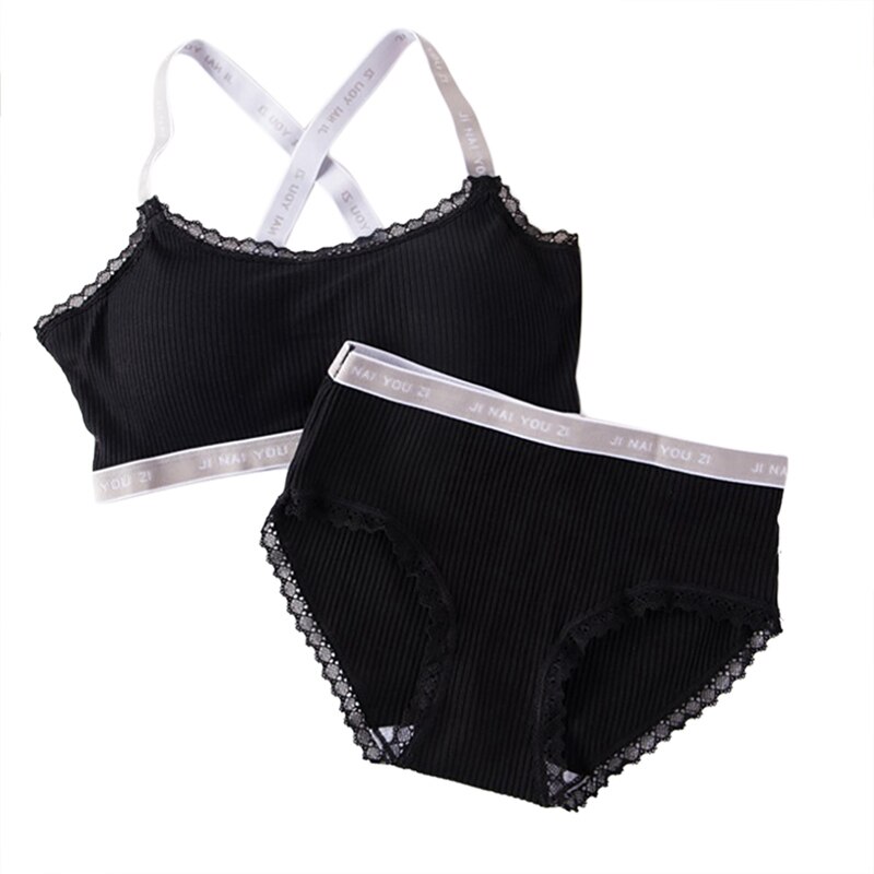 1 Set Bra Top+Briefs Women Lace Sexy Lingerie Cotton Plus Size Thin Back Front Buckle Bra Push Up Women Underwear Tracksuit: B