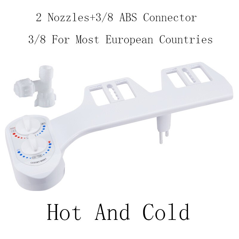 And Cold Dual Nozzle Bidet Toilets Seat Attachment Wash Water Shower Self-Cleaning Sprayer Bathroom Accessories Non-Electric: Hot And Cold A(3-8)