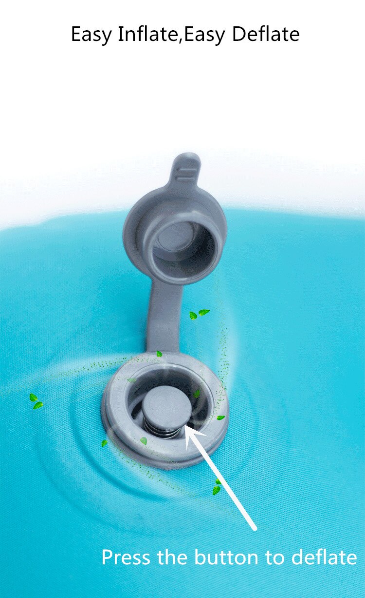 Inflatable 45x33cm Portable Pillow Polyester & TPU Air Filler Foldable Camp Travel Office Cervical Neck Pillow Home Textile