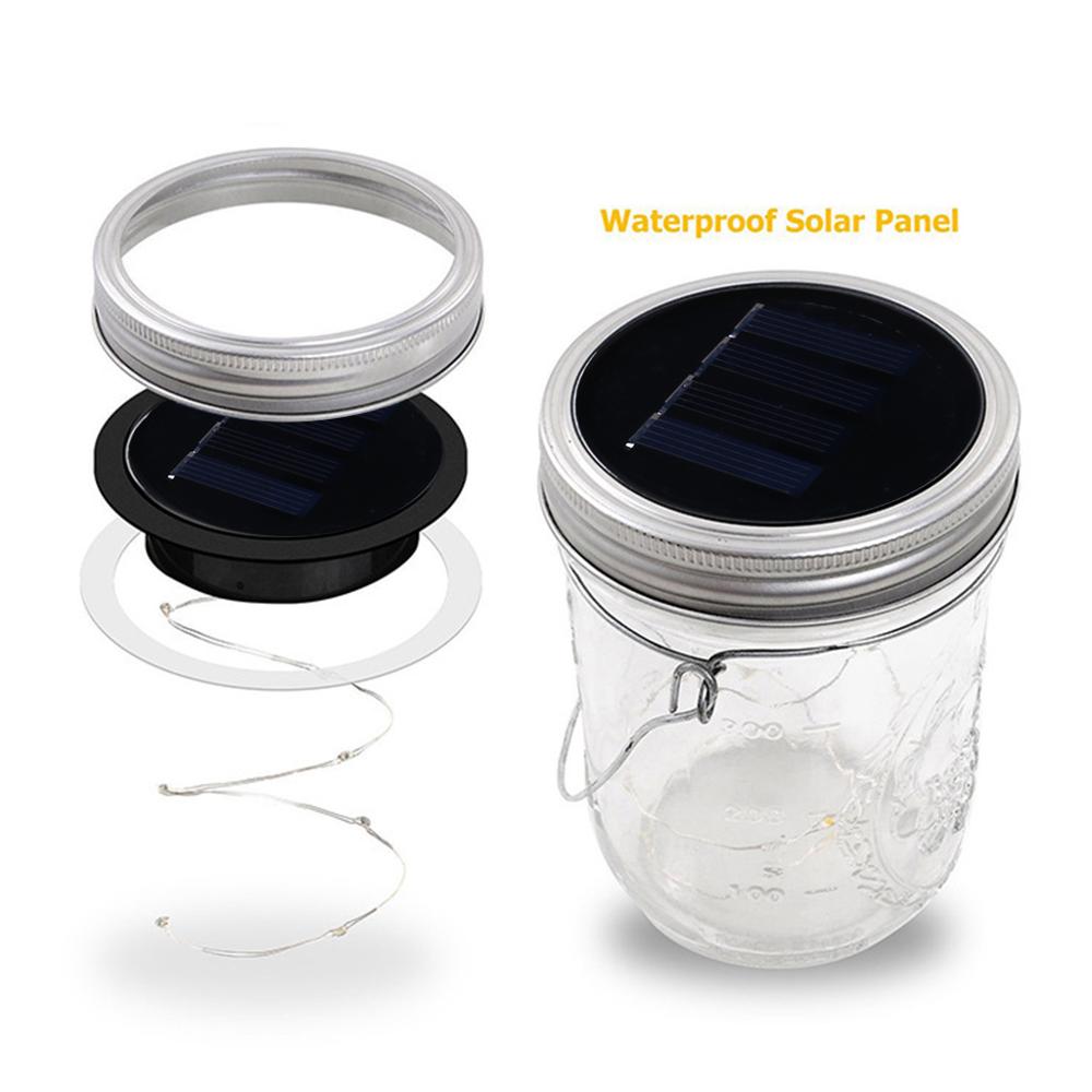 20 ledet solar fairy xmas light lamp mason jar 2m varme hvite lys hengende lanterne utendørs terrasse hage dekor