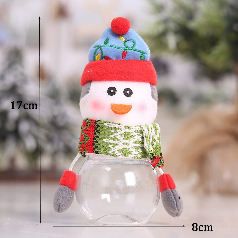 1Pc Santa Claus Snowman Candy Jar Empty Chocolate Cookie Candy Box Storage Bottle DIY Year Christmas Party Kids Navidad: Penguin