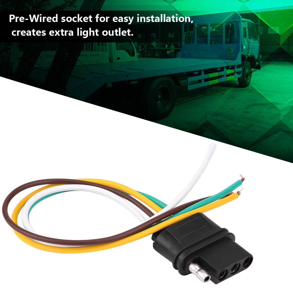 4-Way Car Connects Tail Lights/Brake Lights /Turn Signals Plug Wiring Connector TM8010 For Trailer RV Motorhome Caravan