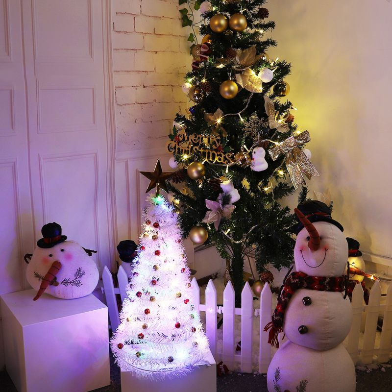 LED Light Folding Christmas Tree For Children Fabric White Christmas Tree Decoration For Children's Room