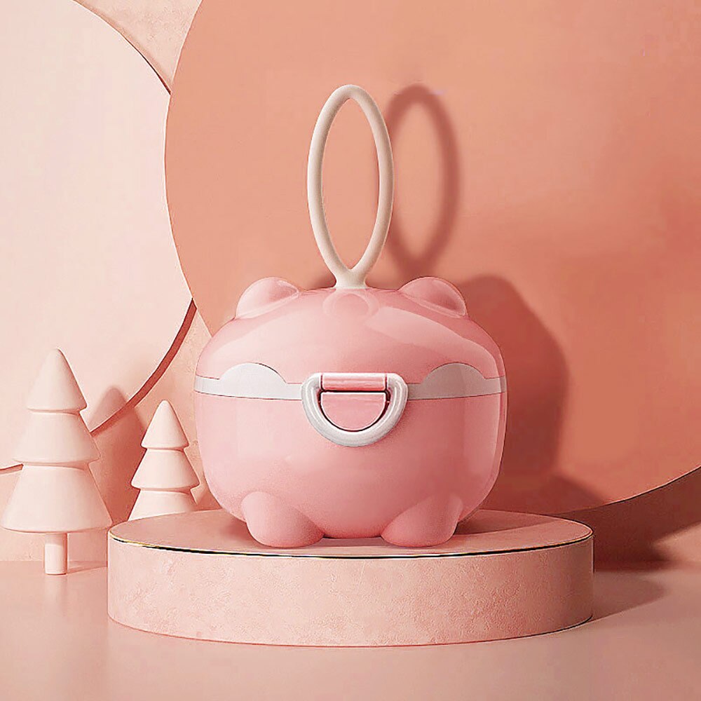 Caja de almacenamiento de alimentos para bebé, dispensador de leche en polvo para cereales esenciales, contenedor para aperitivos, soporte para cubo de alimentación de fórmula: Pink S