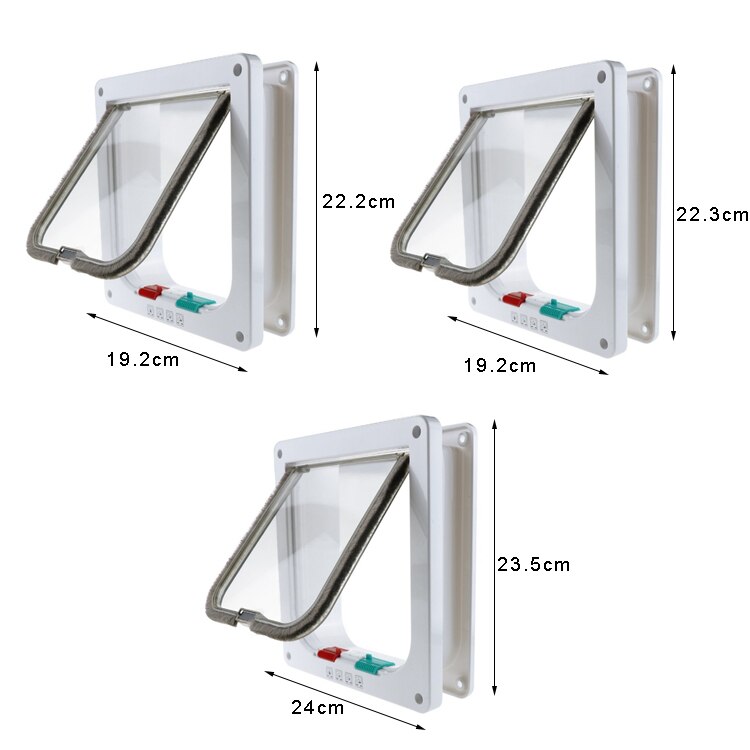 Cat Flap Door Safe Lockable Magnetic Pet Screen Door With 4 Way Lock For Puppies And Small Dogs Pretty Garden Easy Install