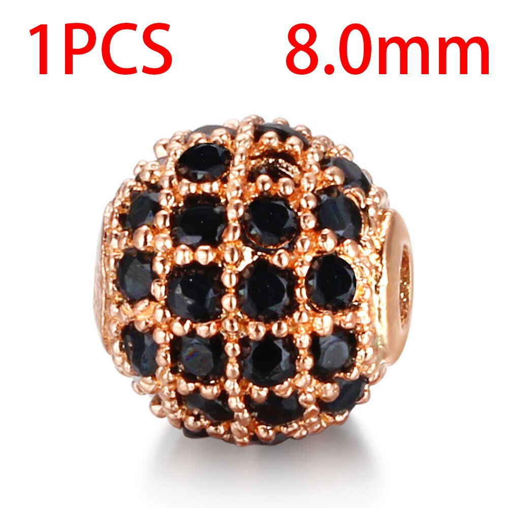 Available Separately / 8mm / 10mm Luxury Mini Pav AAA + Zircon European Gasket Beads, Round Charms For Bracelets And Jewelry: 8mm41