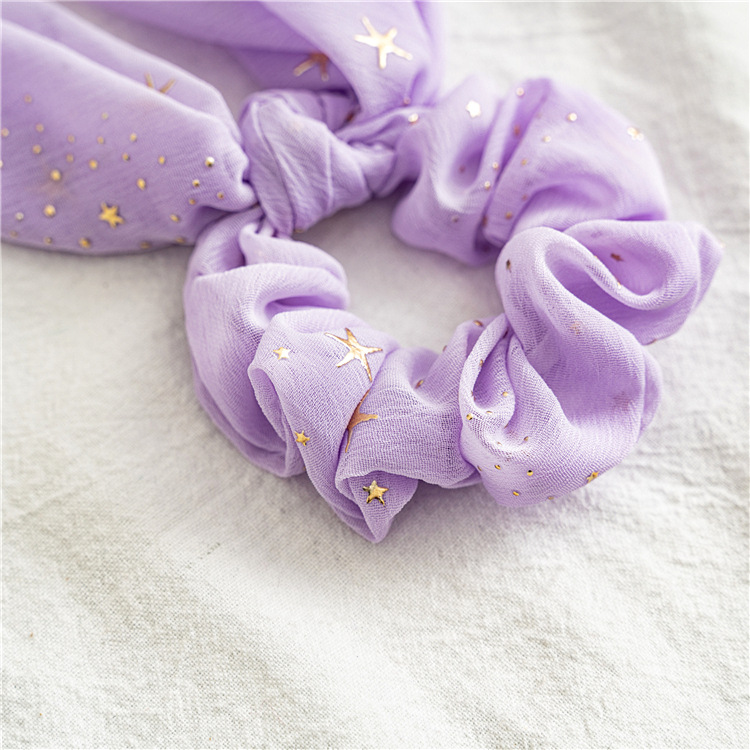 Gomas elásticas para el pelo para mujer, lazos con estampado de , lazos para el pelo de seda de estrella, de lazo de cola de caballo, accesorios para el cabello que combinan con todo