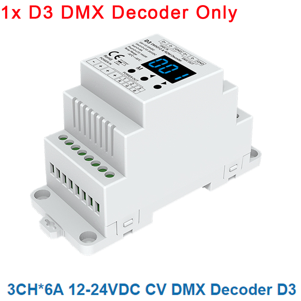 Skydance DMX Decoder Numeric D4 D4-E D4-P D4-XE D5 D12 D24 D12A DMX512 Decoder RF Control CV Display/Din Rail/Multiple Dimming: Pink