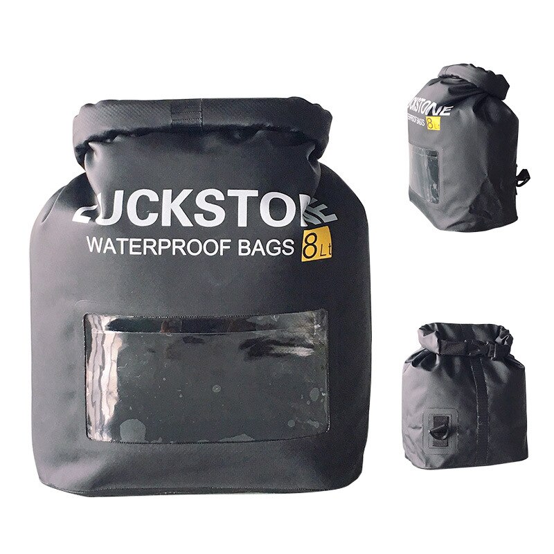 8L IPX5 Waterproof Dry Bag Visible Transparent Window Strap Portable Rafting Swimming Bags Outdoor Travel Camping Storage Case