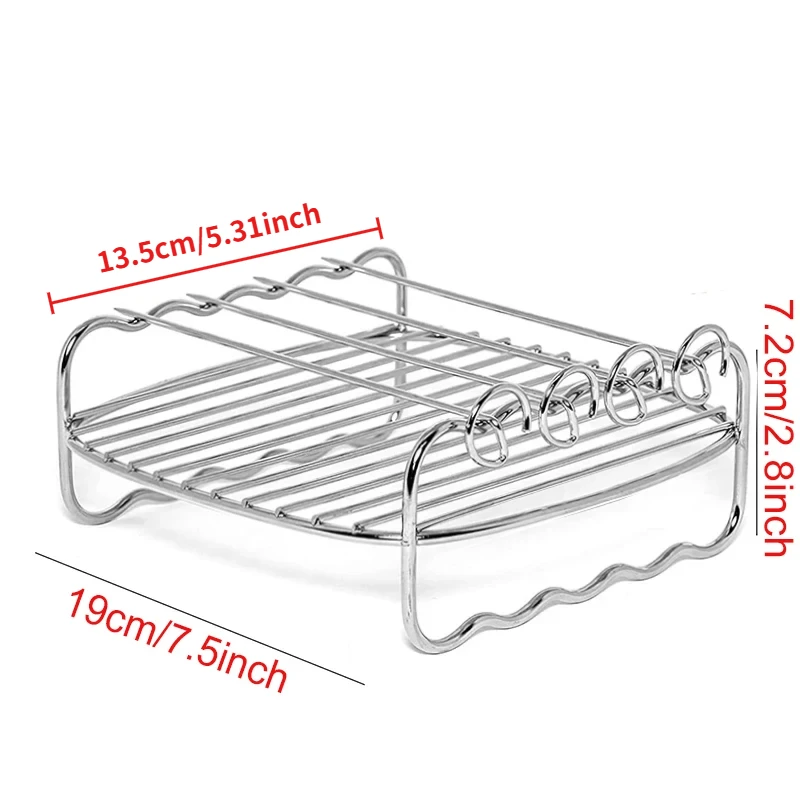 Multi-layer Detachable Grill Rack Thickened Air Fryer Baking Rack Metal Square/Round/Rectangle Oven Grill Racks Kitchen Tools: Chocolate