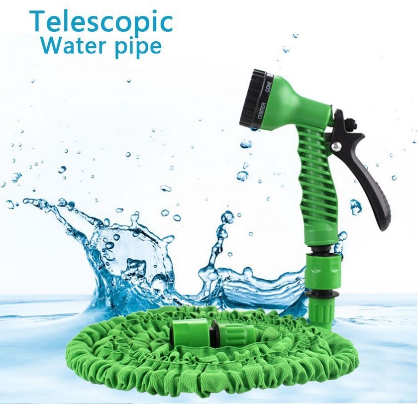 25FT-100FT Garden Hose Expandable Magic Flexible Water Hose EU Hose Plastic Hoses Pipe With Spray Gun To Watering Car Wash Tool