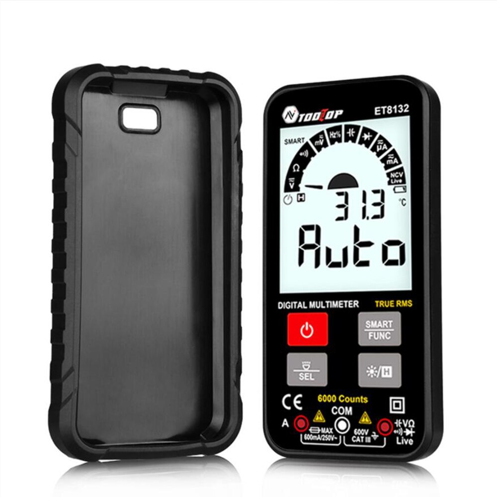 Et8132 draagbare intelligente digitale multimeter ohm capaciteit hz ac/dc/ncv/advanced multimeter tester