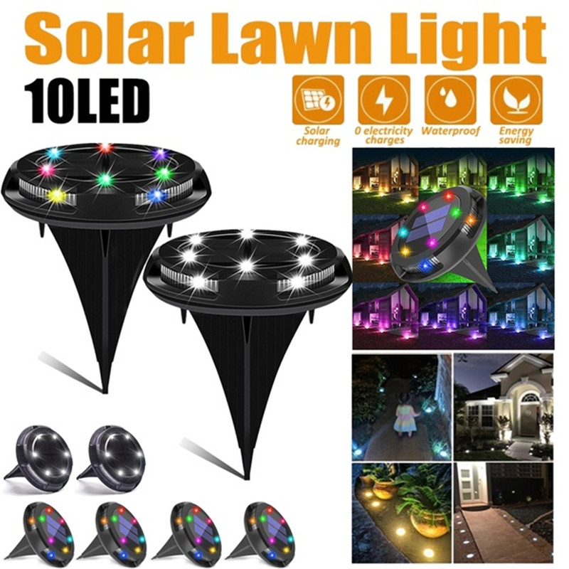 10 LED Solar Power Buried Light Under Ground Lamp Outdoor Path Way Garden Decking High brightness Light Landscape Lights