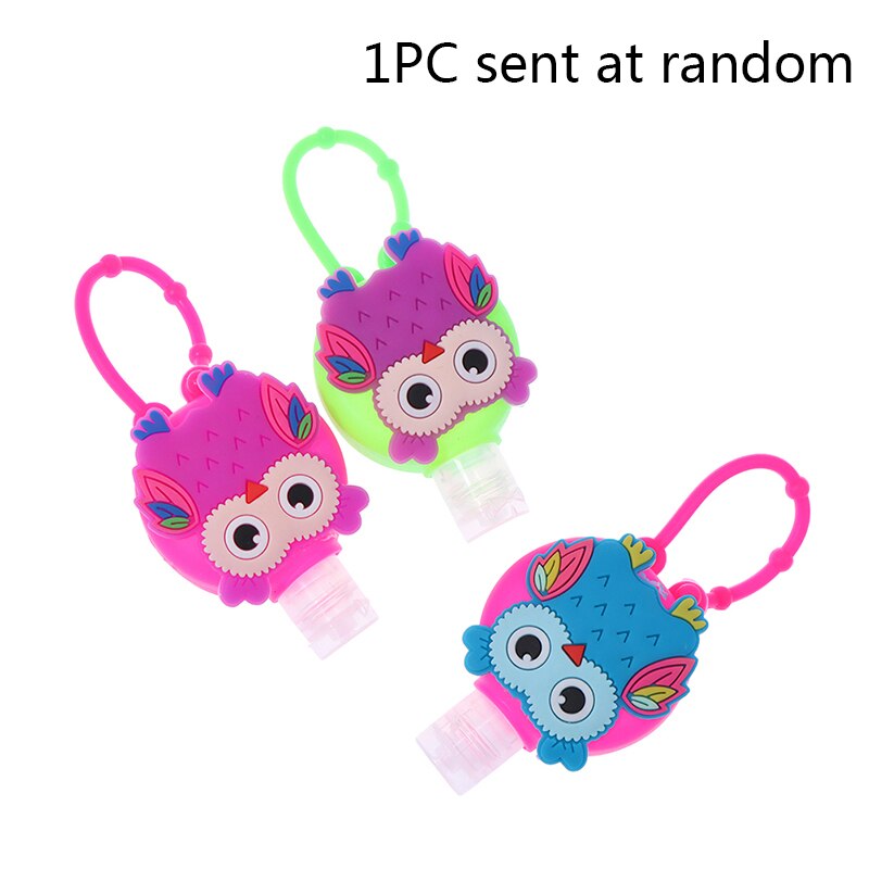 1PC Cartoon Owl Silicone Bath Body Hand Sanitizer Bottle Antibacterial Holder 30ML