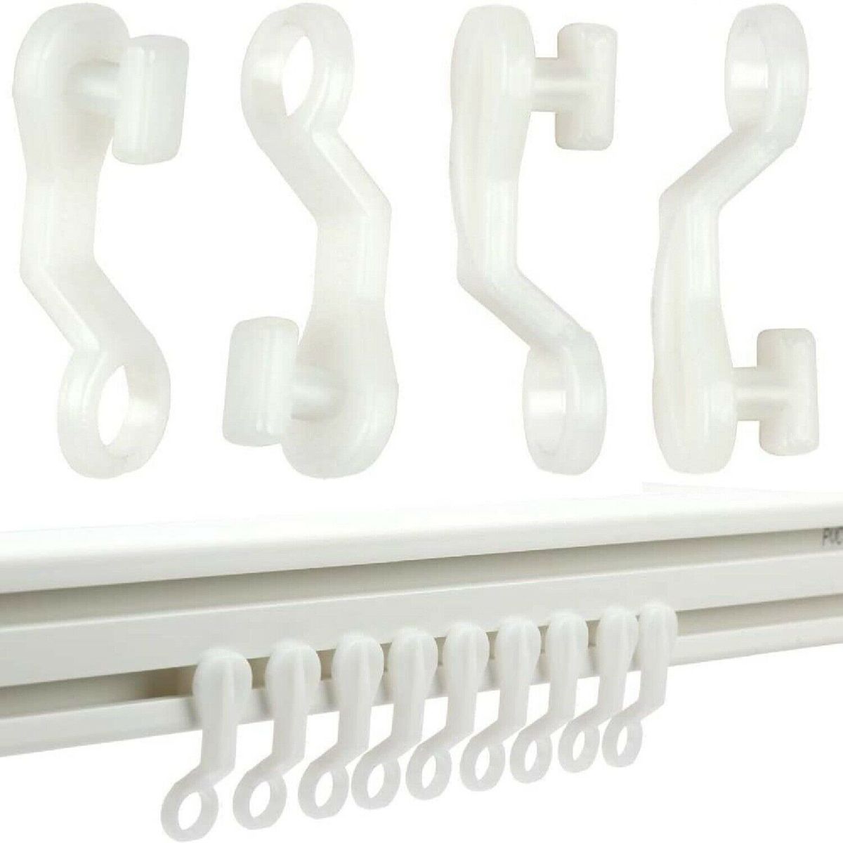 Accesorios de agarre resistente para cortinas, gancho de deslizamiento para colgar cortinas en el hogar, Riel de anillo, 50 Uds.