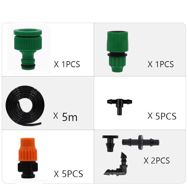 Micro Drip Irrigation System Garden Watering System Adjustable Drippers DIY Kit Irrigation System: 5M