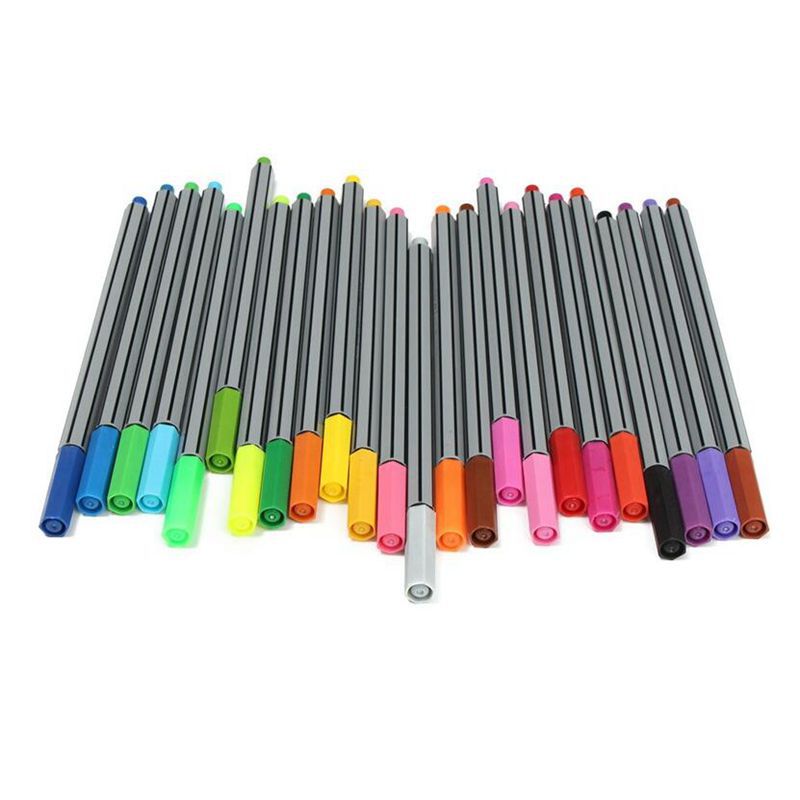 0.4MM 24 Colors Fineliner Pens Marco Super Fine Draw Marker Pen Water Based Assorted Ink No-tox Material Not Stabilo Point 88