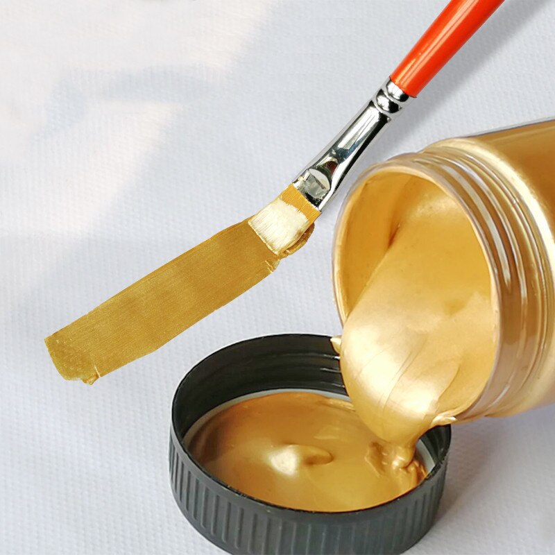 100/300ml Gold Paint Metallic acrylic paint,waterproof not faded for Statuary Coloring DIY hand painted graffiti Varnish Coating: Champagne gold / 100ml