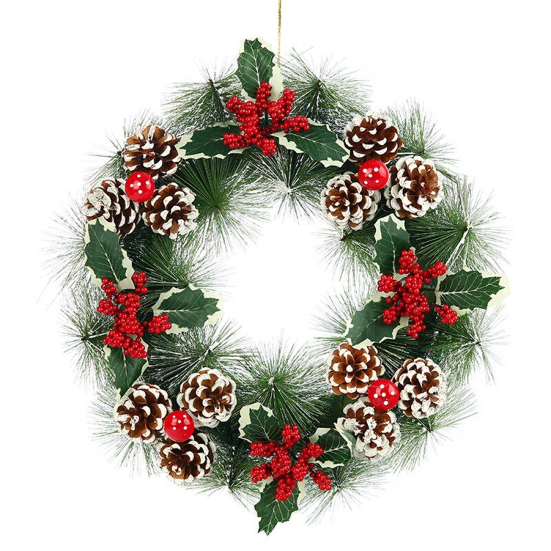 Kerst Kunstmatige Bloemen Krans Handgemaakte Rotan Hanger Krans Winkelcentrum Deur Thuis Decoratie: TypeBL