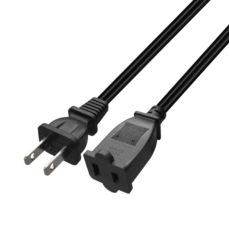 US Plug Male to Female Power Supply Extension Cord 2Pin Extension Cord for Charger Lamp Power Adapter 2x18AWG Cord