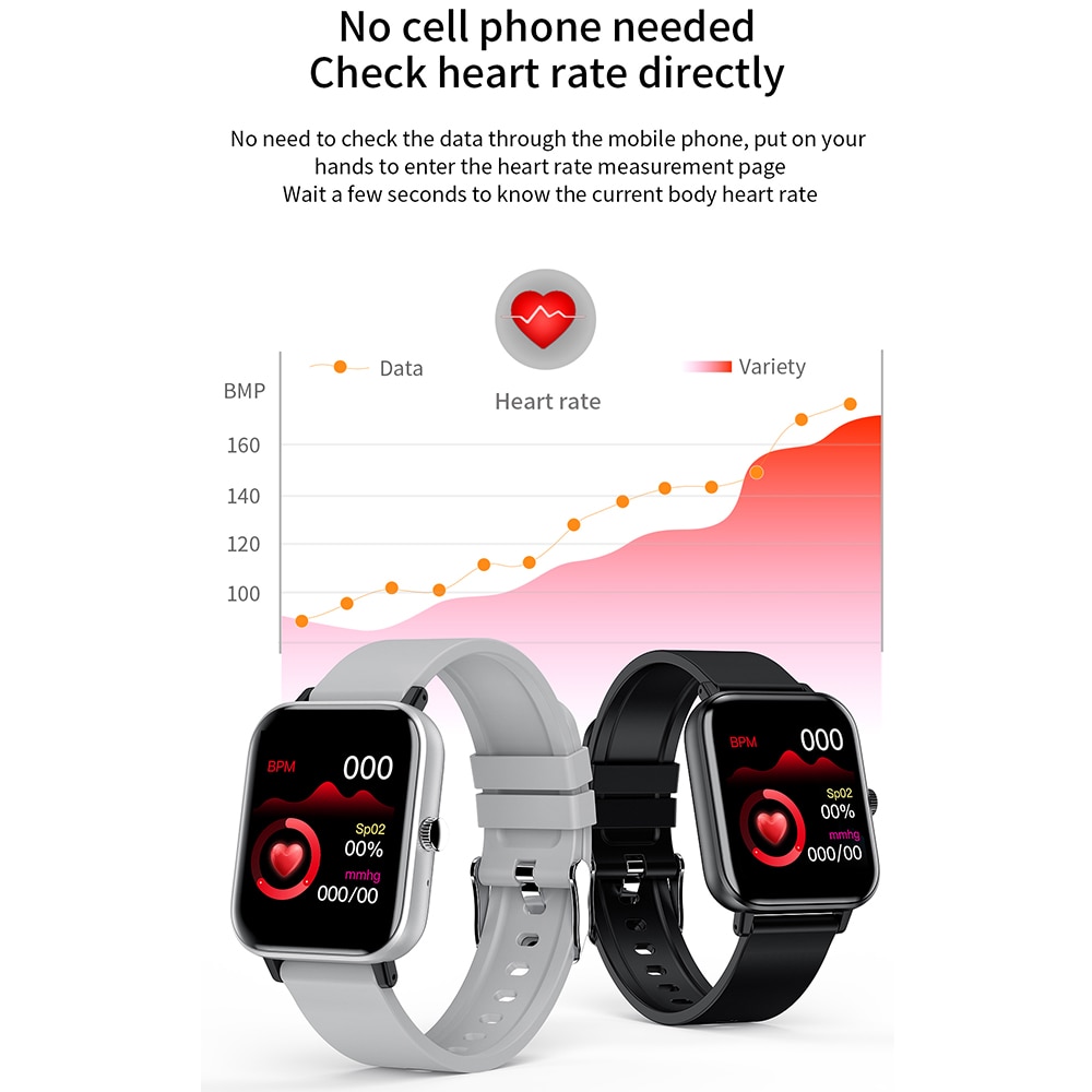 Smartwatch Men Bluetooth Call 1.72inch Full Touch Fitness Tracker Blood Pressure Clock Women Smart Watch for Xiaomi PK GTS Band