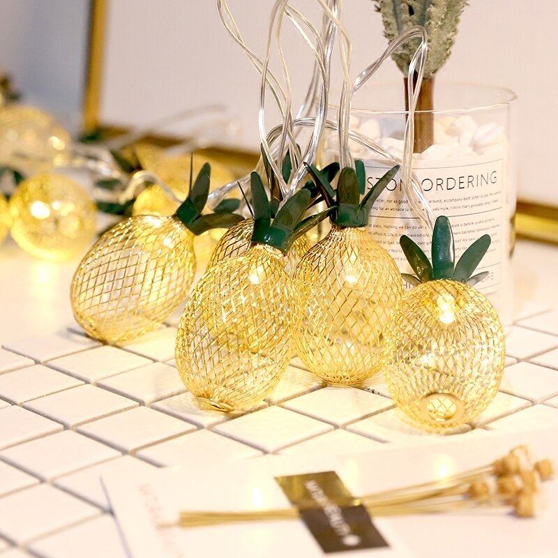 Guirlande lumineuse LED en forme d&#39;ananas pour noël, luminaire décoratif d&#39;extérieur, rideau lumineux scintillant, idéal pour une fête, un mariage ou une chambre à coucher