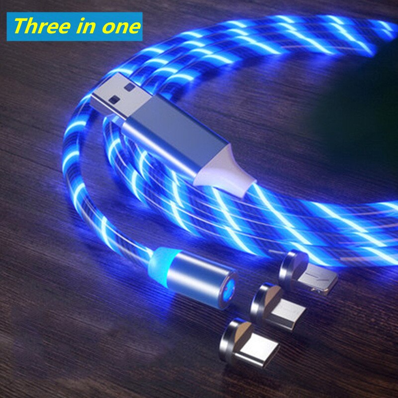 Câble USB Micro et LED de Type C, 1M, lumière aux couleurs vives, Charge rapide, pour iPhone 11, 12 Pro Max, 6S, 7, 8 Plus, X, XR, XS