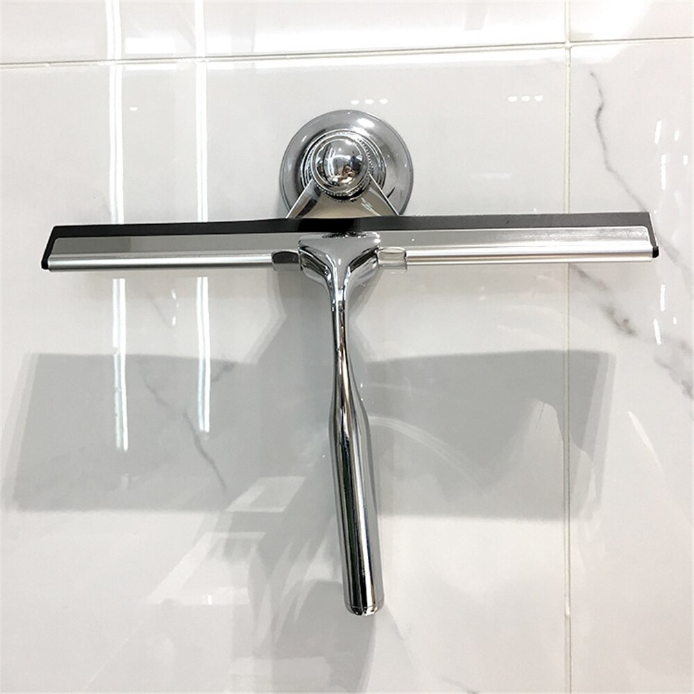 Shower Squeegee Window Wiper Stainless Steel Window Squeegee Shower Cleaner with Bathroom Mirror Cleaning Brush Glass Scraper