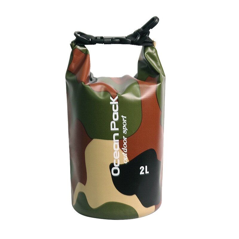 Camouflage svømme vandtæt drivtaske forsvar spand pakke strand dykkertaske: 10l