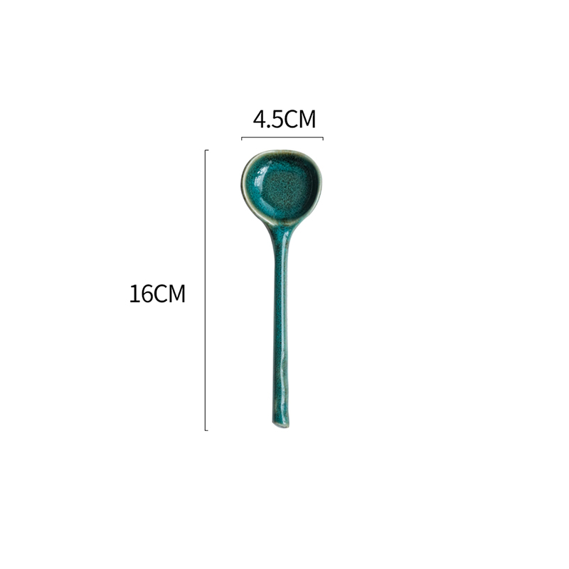 Ceramic Soup Spoon Japanese Tableware Eating Spoon Long handle Spoons Kitchen Cooking Utensil Tool Teaspoon For Kicthen
