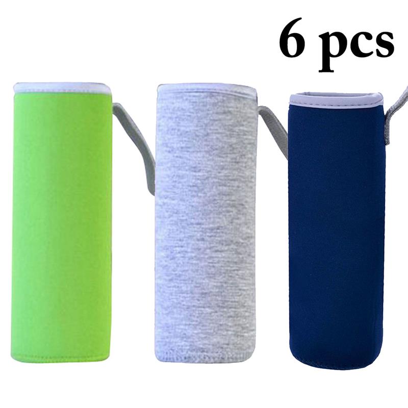 6 stk /4 stk sport vandflaske dæksel neopren isolator ærmet taske taske pose vand flaske dæksel drikke flaske ærme: 4