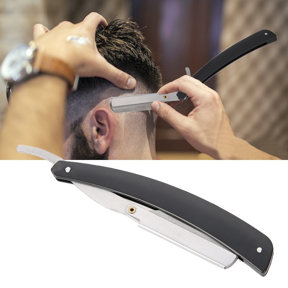 Barber barberblad kulstofstål salon manuel barbermaskine foldbar barbering barbering lige kant kniv skarp barber barberkniv skæreklipper