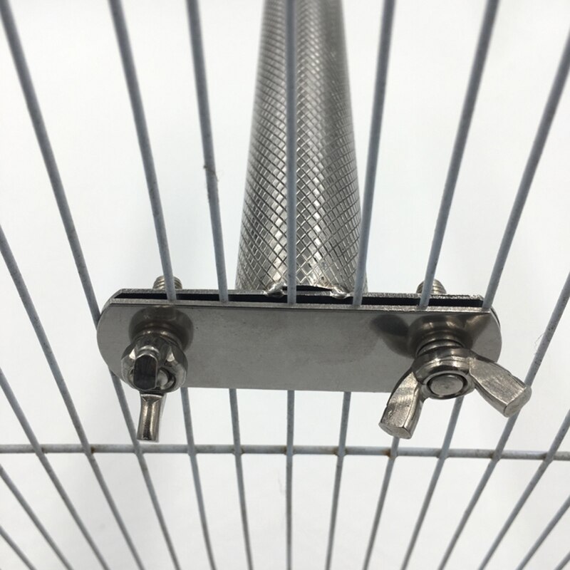 J2FB Parrot Perch Stainless Steel Rod Stand with Rhombic Pattern for Pet Birds