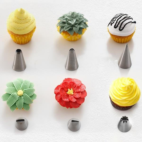 6pcs cookies Decorating Tools Stainless Steel Pastry Tube Set