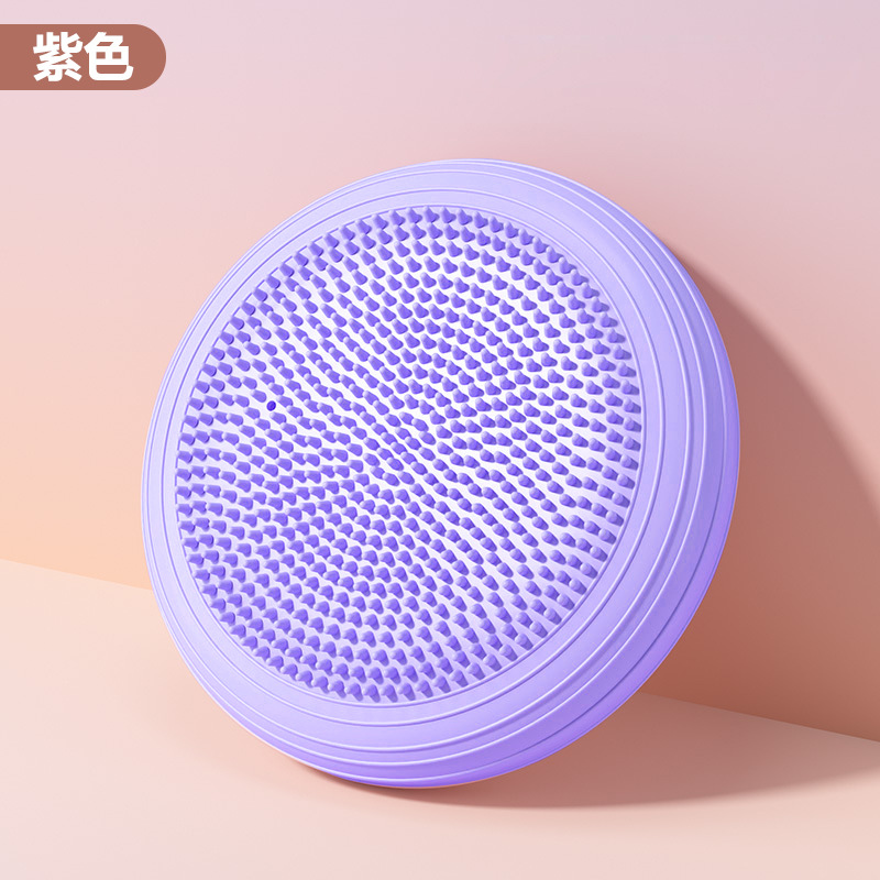 Oppustelig balanceskive til yoga og terapi - skridsikker pvc-vippepude, rehabilitering til børn/voksne: Blå